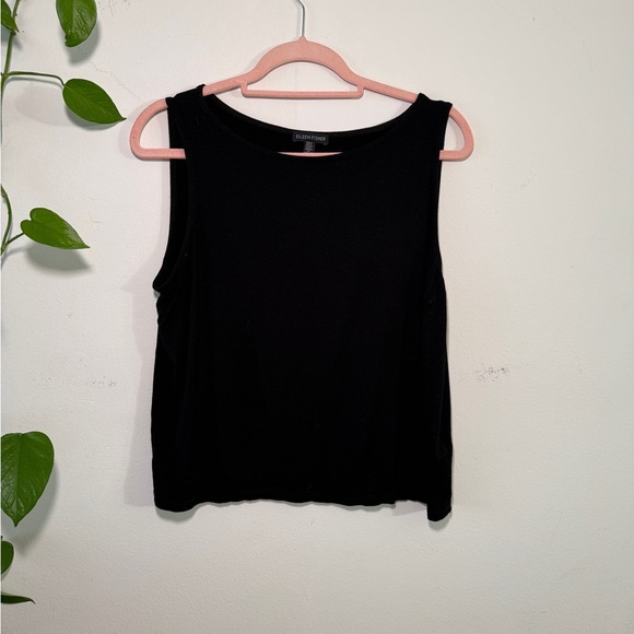 Eileen Fisher Black Sleeveless Crew Neck Classic Top - Picture 1 of 6